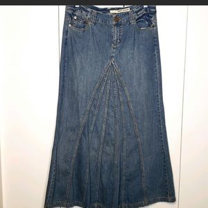 DKNY denim jean maxi skirt